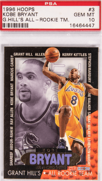 1996 Hoops Kobe Bryant Grant Hill's All-Rookie-Team #3 - $19,200