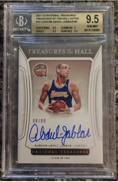2021-22 Panini National Treasures Kareem Abdul Jabbar Auto #13 /99