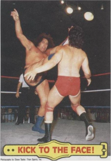 1985 Topps WWF Kick to the Face! André The Giant #45