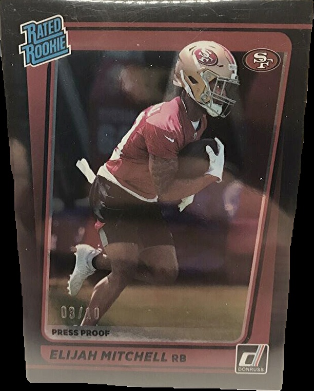 2021 Donruss Press Proof Black top Elijah Mitchell 49ers PSA 9 /10 #312 49ers