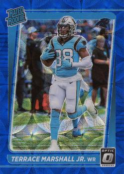 Terrace Marshall Jr. player worn jersey patch football card (Carolina  Panthers) 2021 Panini Absolute Rookie Force #RFTMA