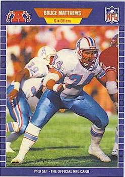 584 Bruce Matthews - Houston Oilers - 1990 Score Football – Isolated Cards
