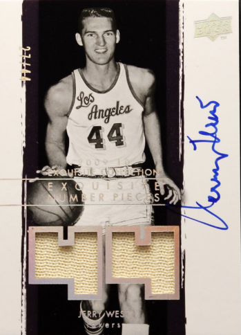 2009 Upper Deck Exquisite Collection Numbers Jerry West /44 #NP-JW