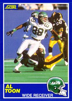 1989 Topps AL TOON New York Jets Card + 1000 Yard Club Insert Card