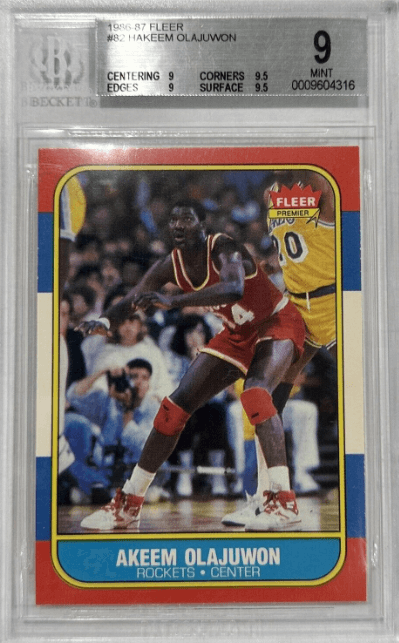 1986-87 Fleer Hakeem Olajuwon RC #82