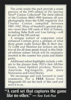 1992 Conlon TSN Baseball Card #461 Charlie Gehringer