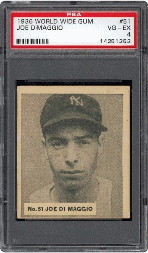 1936 World Wide Gum Joe DiMaggio #51