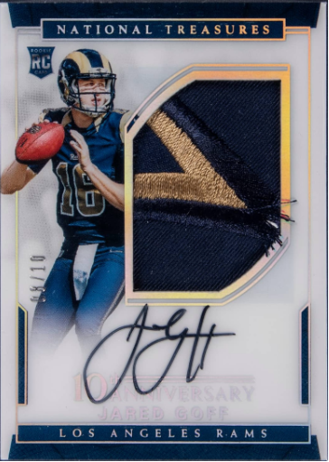 2016 Panini National Treasures Rookie Patch Autographs 10th Anniversary Jared Goff /10 #101