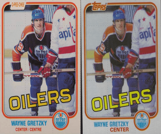 1981 O-Pee-Chee Oilers Wayne Gretzky #106 and Topps #16