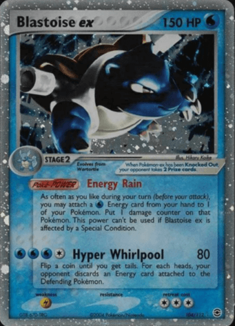  2004 Pokémon Ex Fire Red & Leaf Green EX Holo Blastoise #104/112 - $5,200
