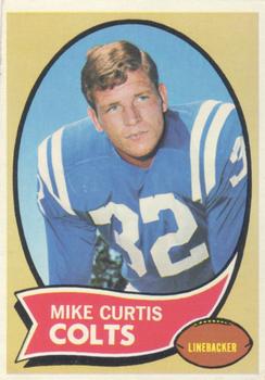 1969 Topps football card #229 (B) Mike Curtis EX (miscut) Baltimore Colts