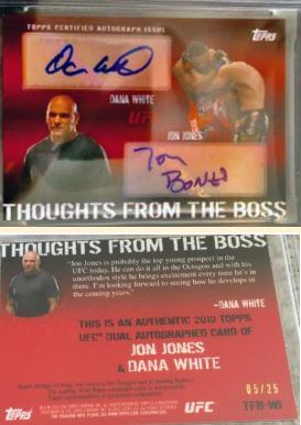 2010 Topps UFC Thoughts From the Boss Jon Jones Dana White /25 #TFB-WJ - $8,800