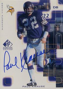 Paul Krause Signed Vikings 11x14 Photo (Playball Ink Hologram