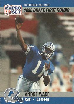 : 1990 Pro Set Football #19B Drafted Stripe Andre Ware RC Rookie  Card Detroit Lions : Everything Else