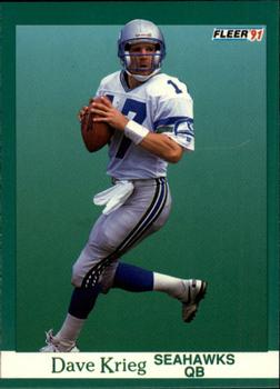 1986 Seahawks Police Football Card~ DAVE KRIEG [Seahawks & Milton College]  NrMt