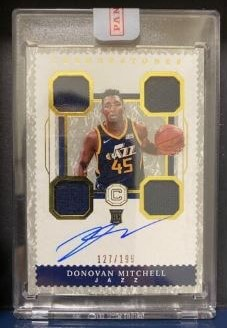 2017 Panini Cornerstones Donovan Mitchell RC Auto Quad Jersey #163