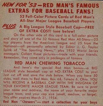 1953 Red Man Baseball Cards: Values & Trading