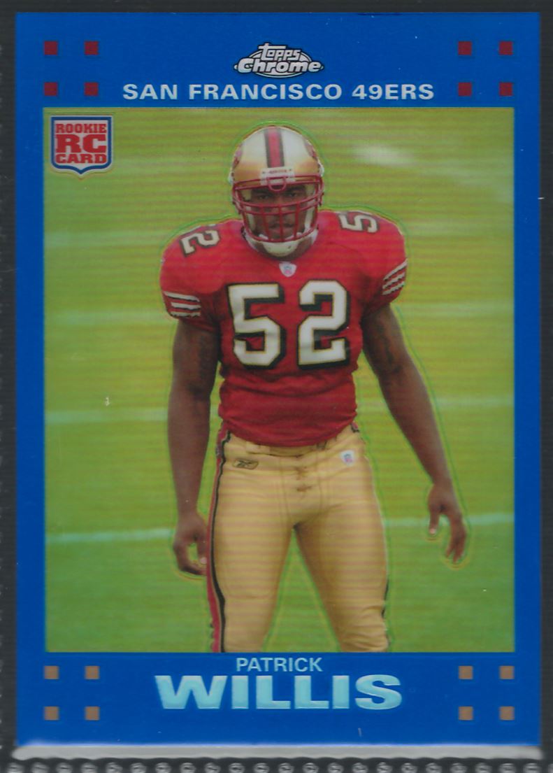 \ud83d\udd25PATRICK WILLIS 2008 TOPPS PRO BOWL 2 COLOR GAME USED JERSEY CARD ...