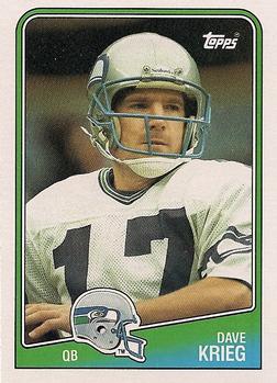 1988 Seahawks Police Football Card~ DAVE KRIEG [Seahawks & Milton College]  NrMt