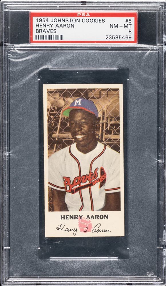 1954 Johnston Cookies Hank Aaron #5 PSA 8