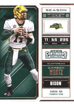 CARSON WENTZ 2021 Panini Certified #30 COLTS Eagles