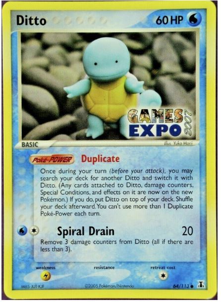 2007 Pokemon Games Expo 2007 Promo Ditto (Squirtle) #64 - $950