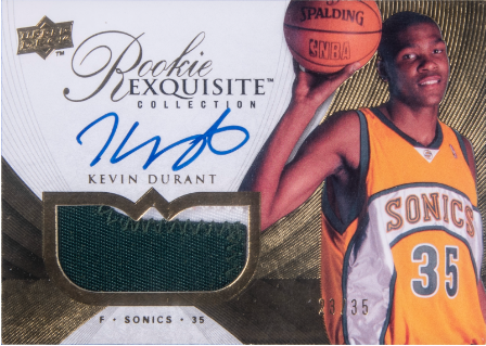 2007 Upper Deck Exquisite Collection Kevin Durant Signed Patch Rookie Card /35 - $780,000
