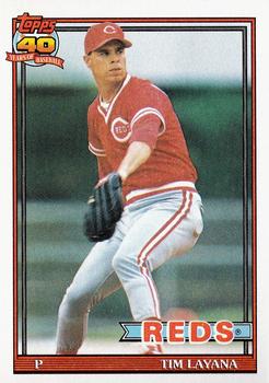 1990 Topps Traded Tim Layana RC Cincinnati Reds Baseball Card VFBMD