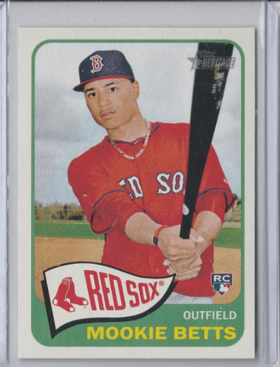 2014 Topps Update Mookie Betts Rookie Smiling In Dugout