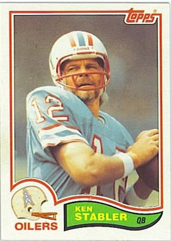 Ken Stabler Autographed Football Card Houston Oilers PS