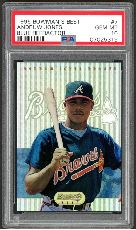 1995 Bowman's Best Andruw Jones Rookie Card Blue Refractor #7