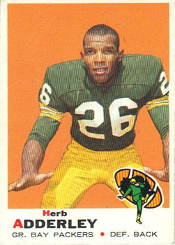 1964 Philadelphia #71 Herb Adderly Green Bay Packers Rookie Football Card