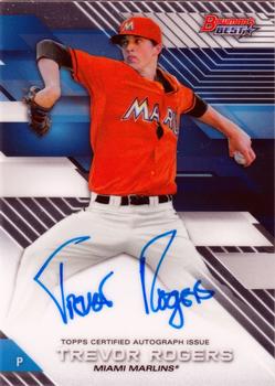Trevor Rogers autographed baseball card (Miami Marlins) 2017