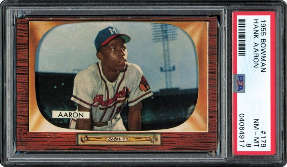 1955 Bowman Hank Aaron #179 PSA 8