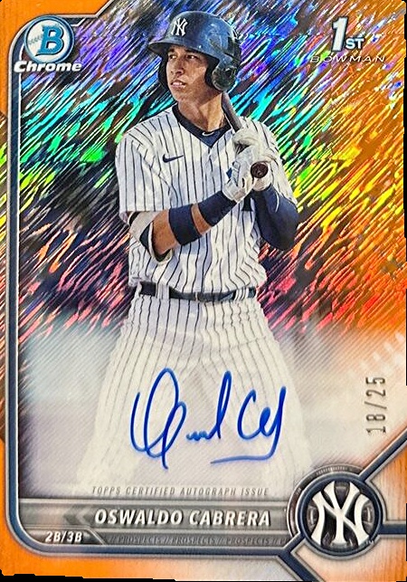 Oswaldo Cabrera Cards: Values, Rookies | Collectibles.com