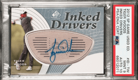 2012 SP Game Used Golf Inked Drivers Silver Tiger Woods #IDTW Autograph