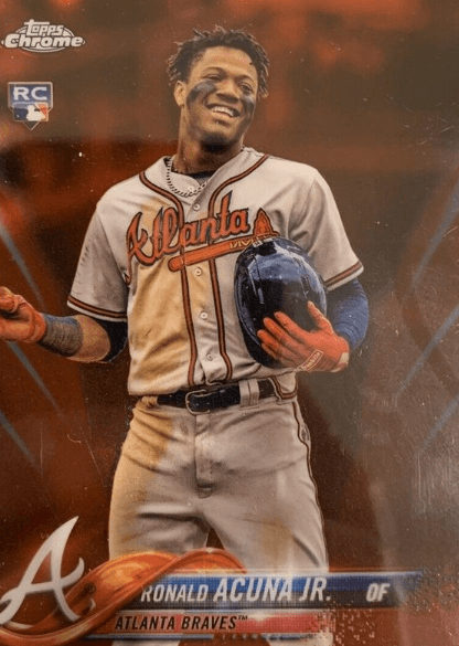 2018 Topps Chrome Update Ronald Acuna Jr. Red Refractor #HMT25