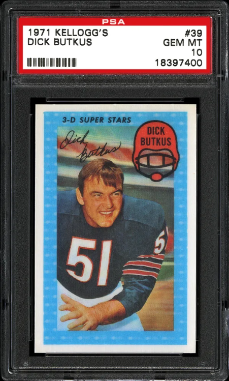 1971 Kellogg's 3-D Super Stars Dick Butkus #39