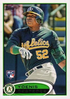 Yoenis Cespedes player worn jersey patch baseball card (Oakland Athletics)  2014 Panini Immaculate Swatches #20 LE 53/99
