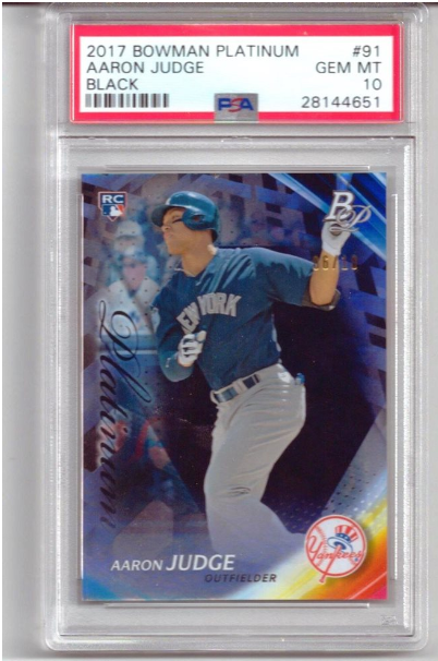 2017 Bowman Platinum Aaron Judge Rookie Card #91