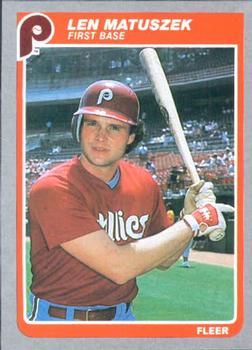 Len Matuszek 1984 Topps Baseball Card - 1980s Baseball
