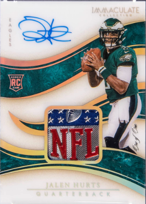 2020 Panini Immaculate Collection Patch Autograph Jalen Hurts 1/1 #107 - $21,600