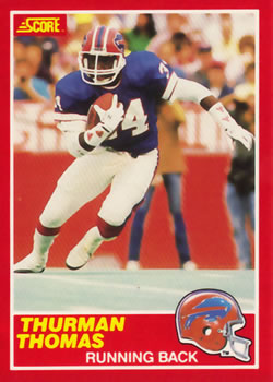 Thurman Thomas - Buffalo Bills - 1990 Score Card #110 - Dragon Sports