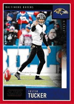 2018 Score Sidelines #9 Justin Tucker Baltimore Ravens Football Card