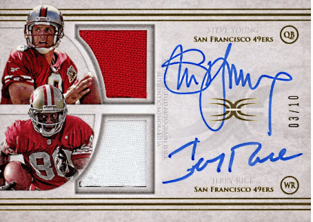 2021 Playoff Jerry Rice/Steve Young Dual Auto /10