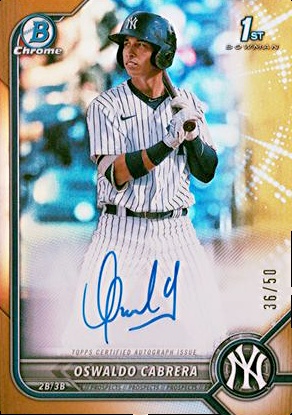 Oswaldo Cabrera Cards: Values, Rookies | Collectibles.com