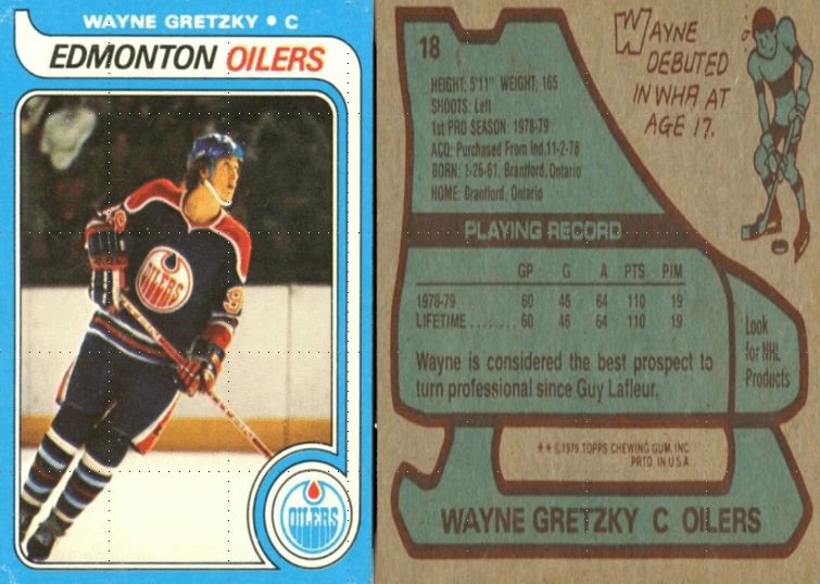 1979 Topps Edmonton Oilers Wayne Gretzky Rookie Card #18