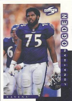 JONATHAN OGDEN SIGNED RAVENS USA FLAG CAREER STATS JERSEY JSA WITNESSED WPP  COA