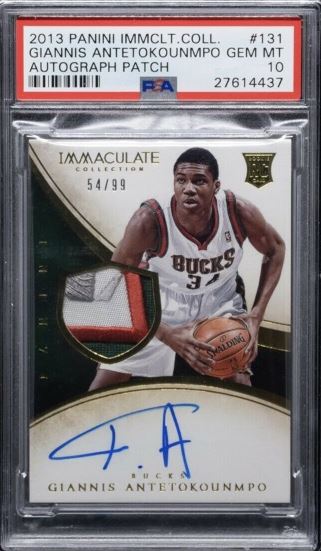 2013 Immaculate Collection Giannis Antetokounmpo RC #131 Autograph Jersey #/99