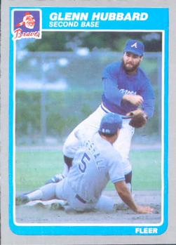 1985 Topps Baseball Card #195 Glenn Hubbard Atlanta Braves
